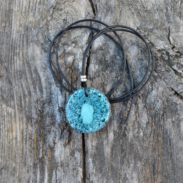 Sea blue classic orgonite pendant