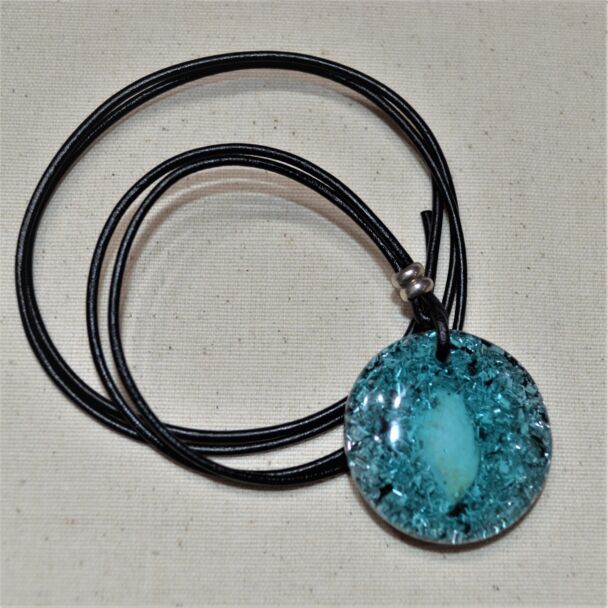 Orgonite classic blue spherical pendant
