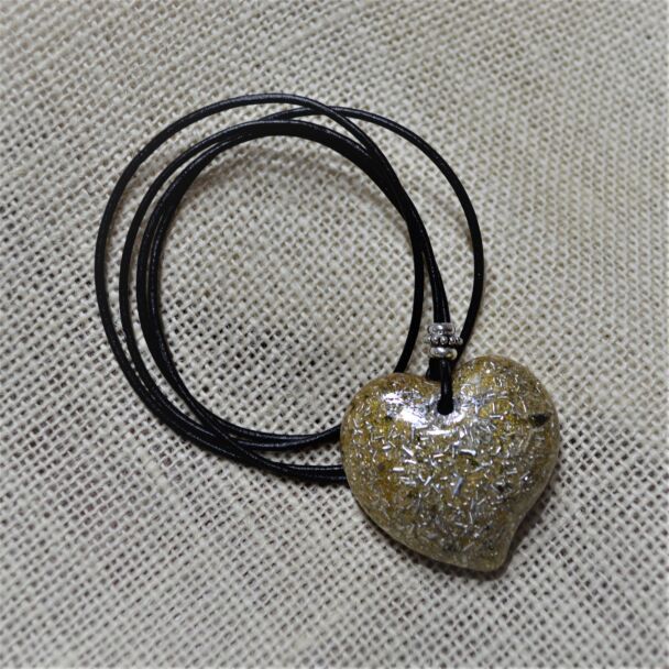 Heart-shaped orgonite pendant
