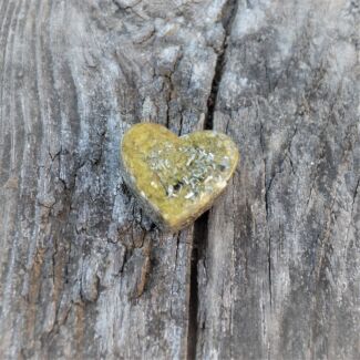 Heart orgonite for pocket -Golden 1