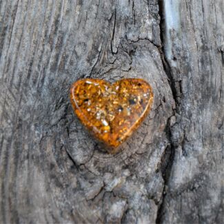 Orgonita forma de corazón para  bolsillo -Naranja 1